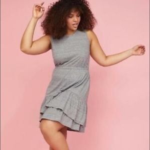 🖤 Sleeveless Slub Knit Ruffle Dress